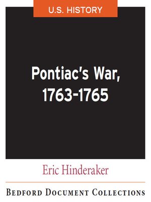 cover image of Pontiac's War, 1763-1765 -U.S